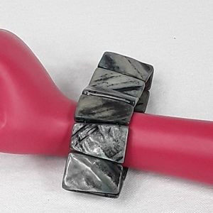 Stretch Mother of  Pearl Cuff Bracelet